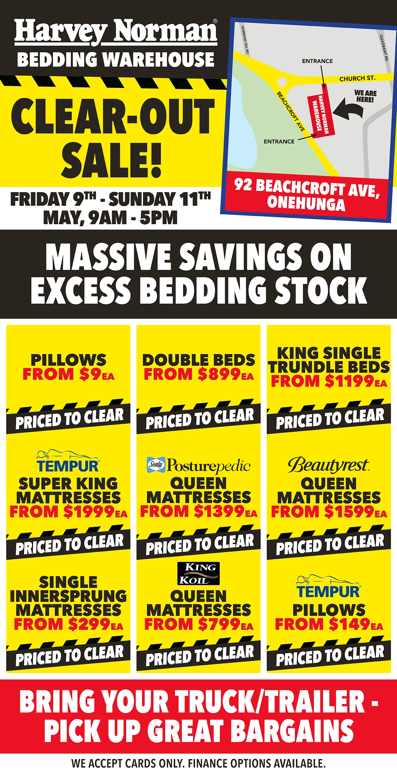 Harvey Norman Bedding Warehouse Clearout Sale