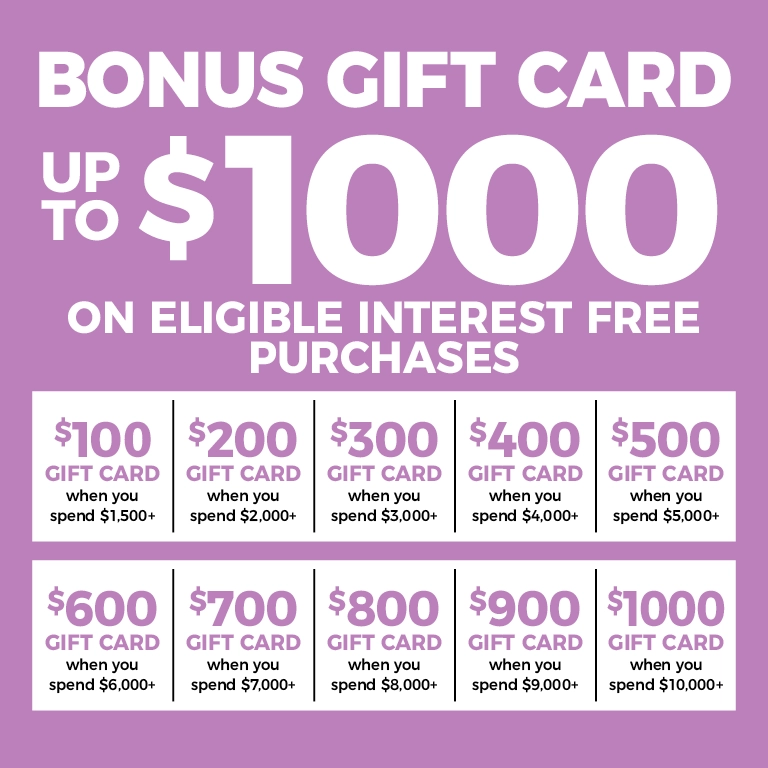 Bonus Gift Card on Interest Free