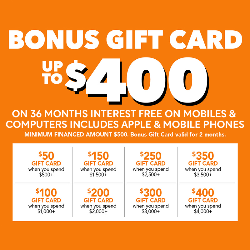 Details for Bonus Gift Card on Interest Free