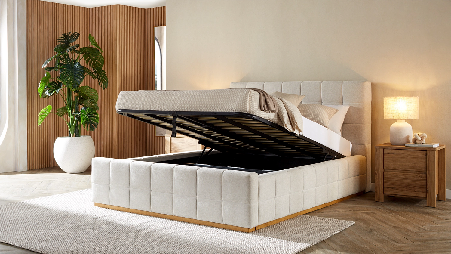 Gas lift bed frames