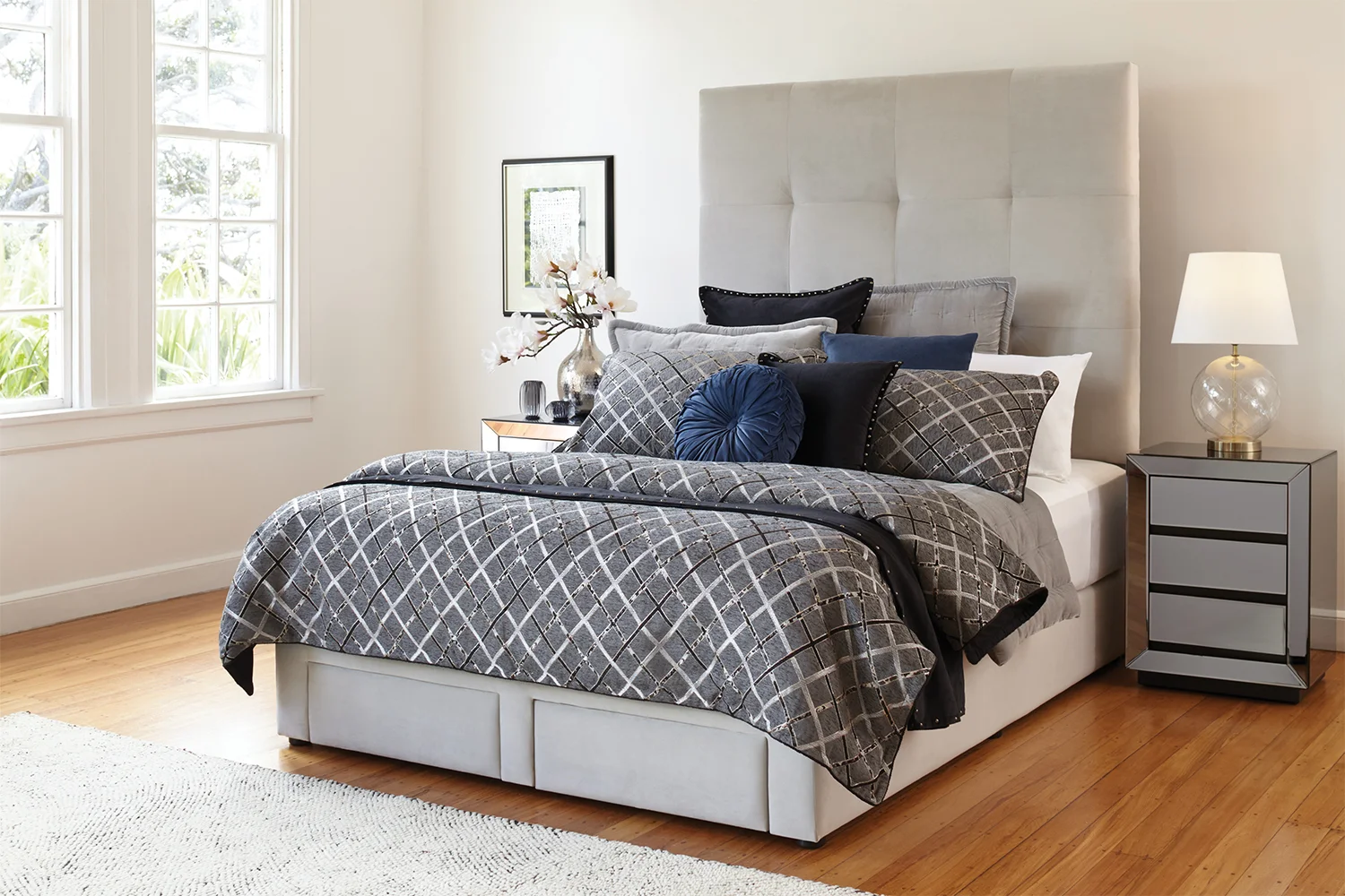 The Luxe queen size bed frame with drawers from our New Zealand Made range.
