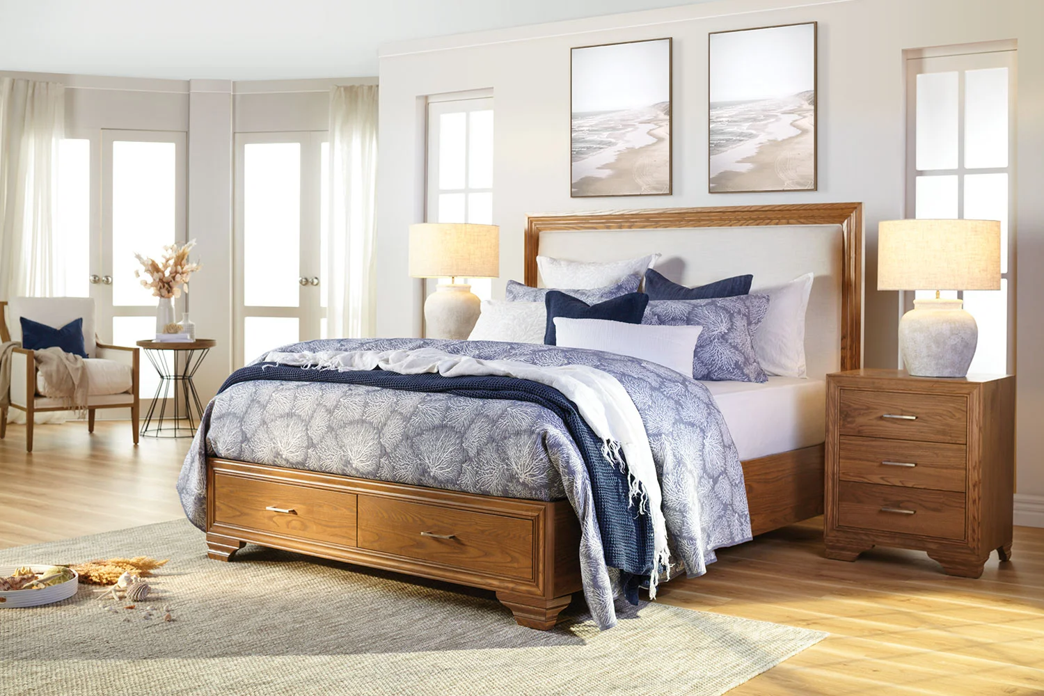 Bed frame with drawers