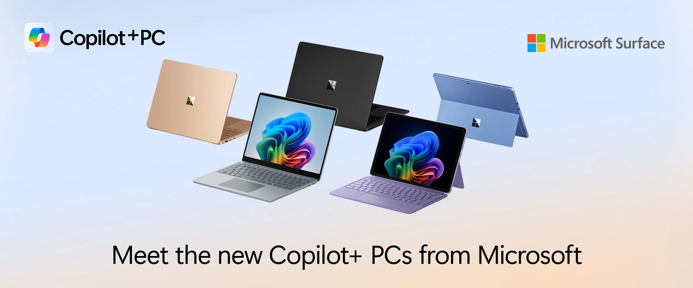 Copilot Plus PC Logo with Lapotp in the background