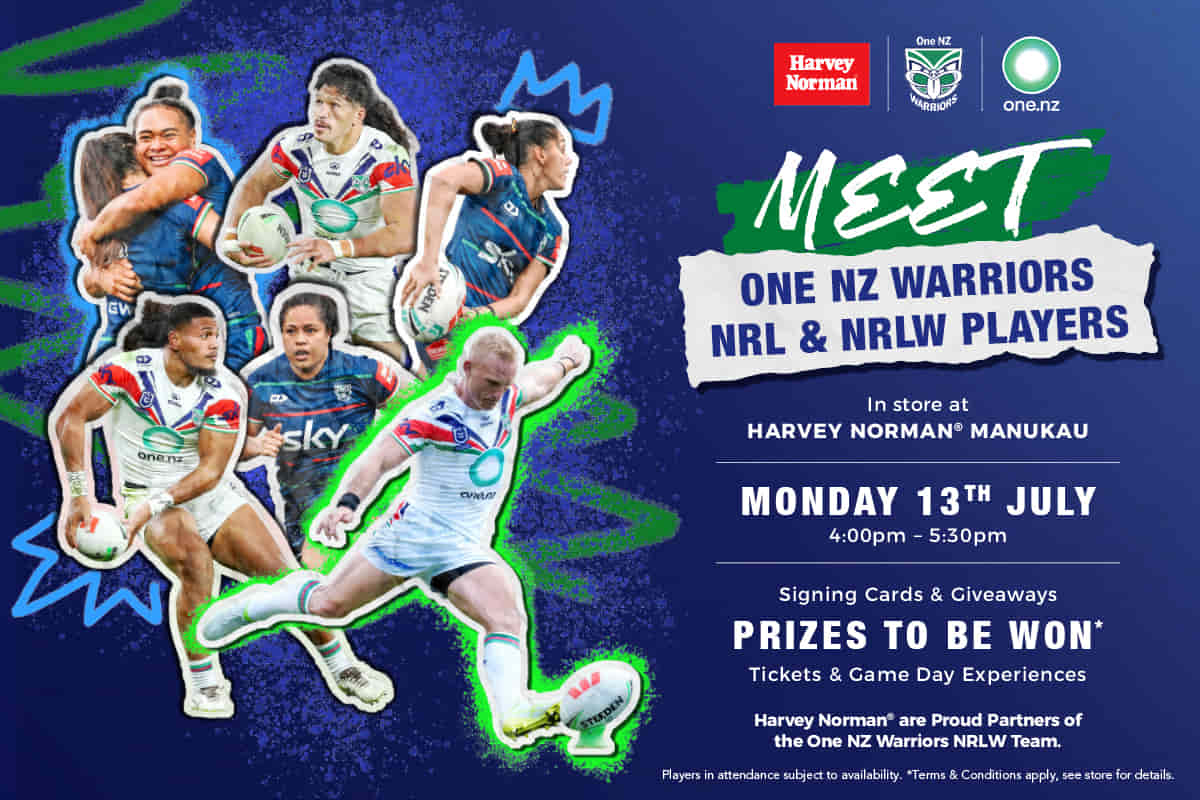 One NZ Warriors in-store appearance promotion at Harvey Norman