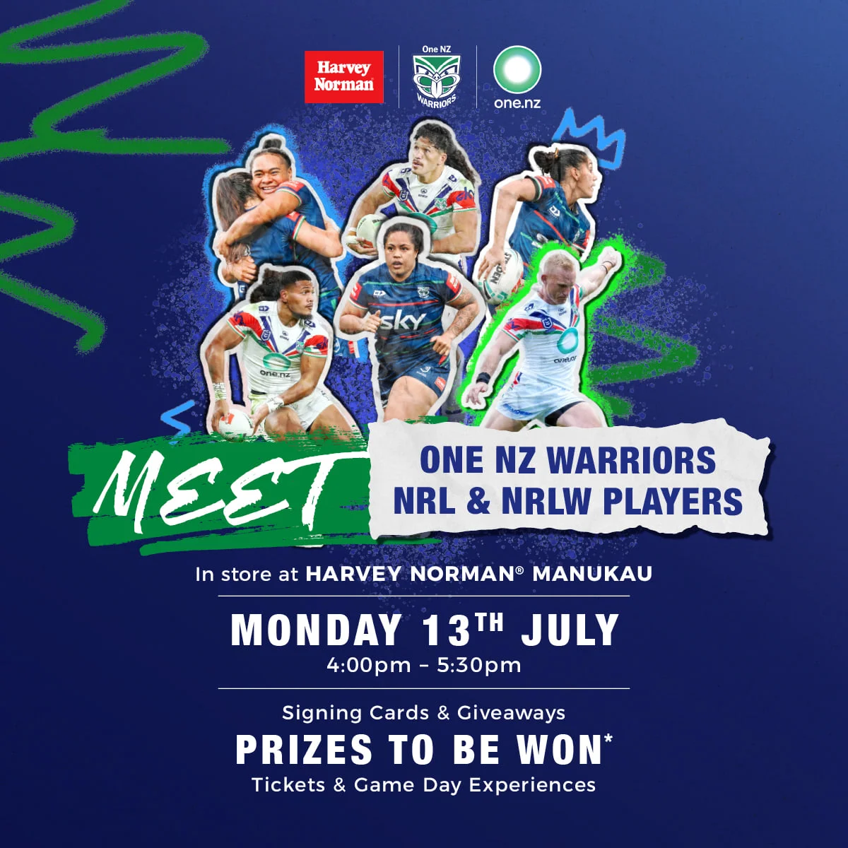 One NZ Warriors in-store appearance promotion at Harvey Norman