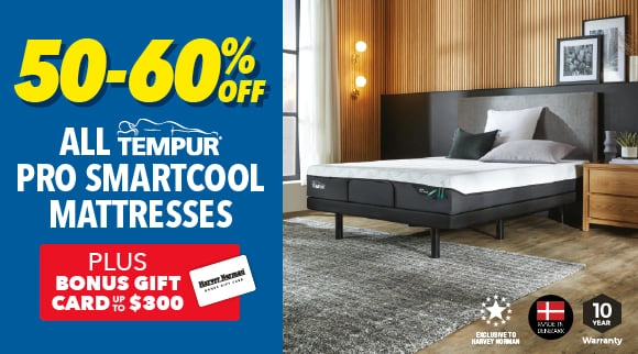 50-60% Off All Tempur Pro SmartCool Mattresses, Plus Bonus Gift Card!