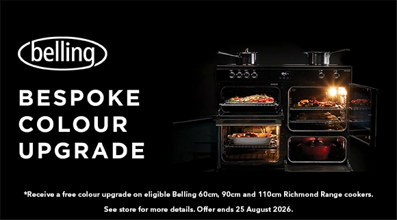 Bespoke colour upgrade when you purchase a Belling Richmond Deluxe or Mini Richmond range cooker
