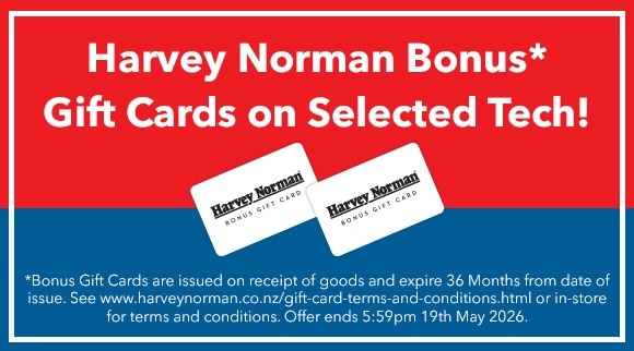 Harvey Norman Bonus Gift Cards on Selected Tech!