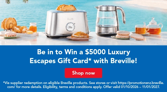 Be in to win a $5000 Luxury Escapes Gift Card* with Breville