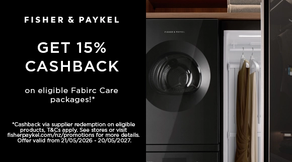 Fisher & Paykel get 15% Cashback on eligible Fabric Care Packages!