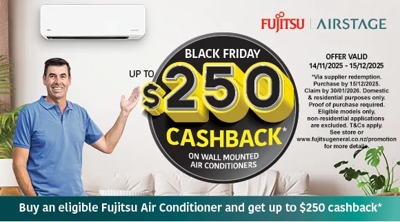 Fujitsu Up To $250 Cashback on selected Fujitsu Air Conditioner via redemption!