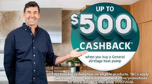 Fujitsu up to $500 Cashback When You Buy a General Airstage Heat Pump!