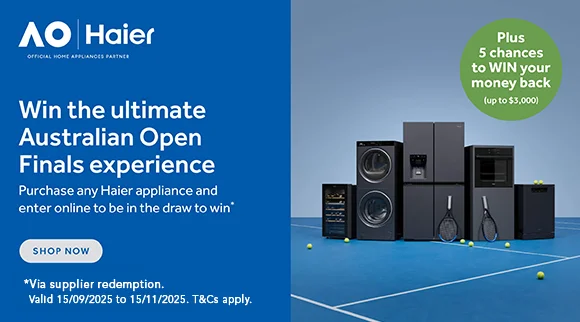 Purchase any Haier appliance and be in to win the Ultimate Australian Open Finals Experience