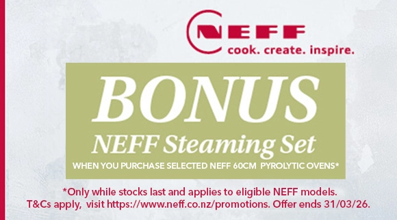NEFF Bonus Steaming Set When You Purchase Selected 60cm Pyrolytic Ovens!