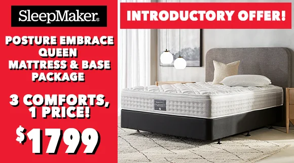 SleepMaker Posture Embrace Queen Mattress & Base Package Introductory Offer