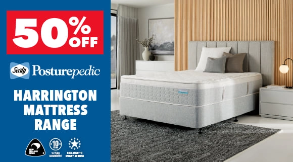 50% Off Sealy Posturepedic Harrington Mattress Range
