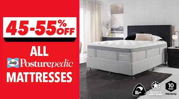 45-55% off all Sealy Posturepedic mattresses