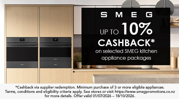SMEG get up to 10% Cashback via supplier redemption when you purchase 3 or more eligible SMEG kitchen appliances!