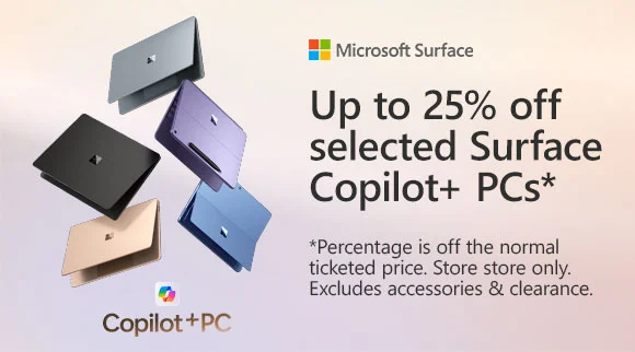 Up to 25% off selected Surface Copilot+ PCs