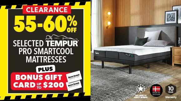 55-60% Off Selected Tempur Pro SmartCool Mattresses, Plus up to $200 Bonus Gift Card!