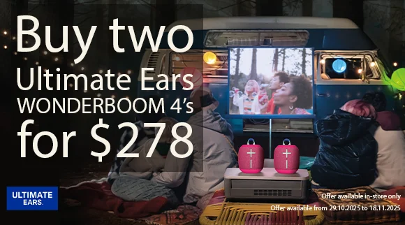 Buy 2 Ultimate Ears WONDERBOOM 4's for $278! In-store only deal