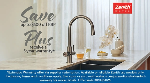 Zenith save up to $500 plus receive a 5-year warranty on eligible Zenith water taps!