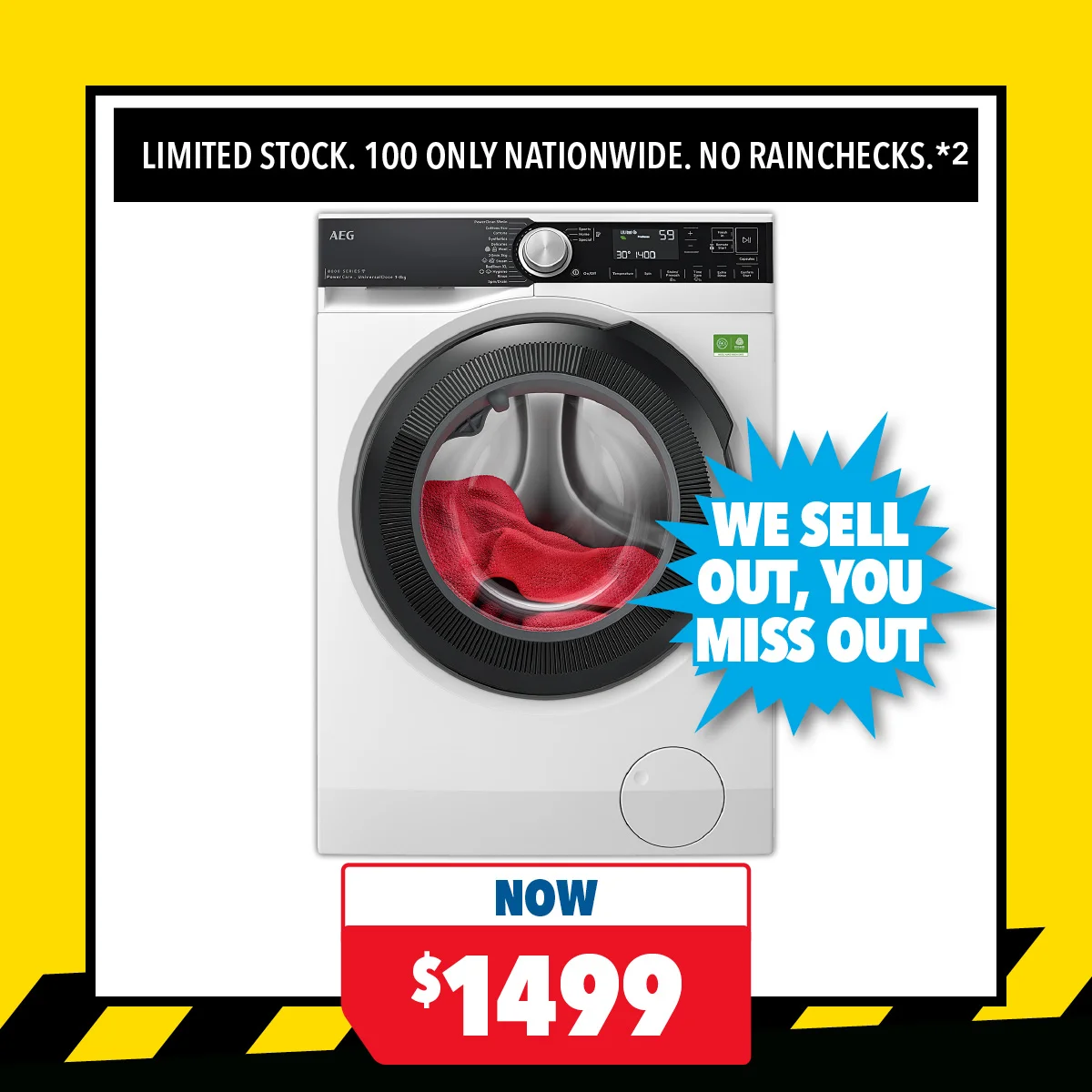 AEG 8000 Series 8kg Front Loader Washing Machine
