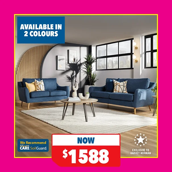 Bailey 2 Piece Fabric Lounge Suite