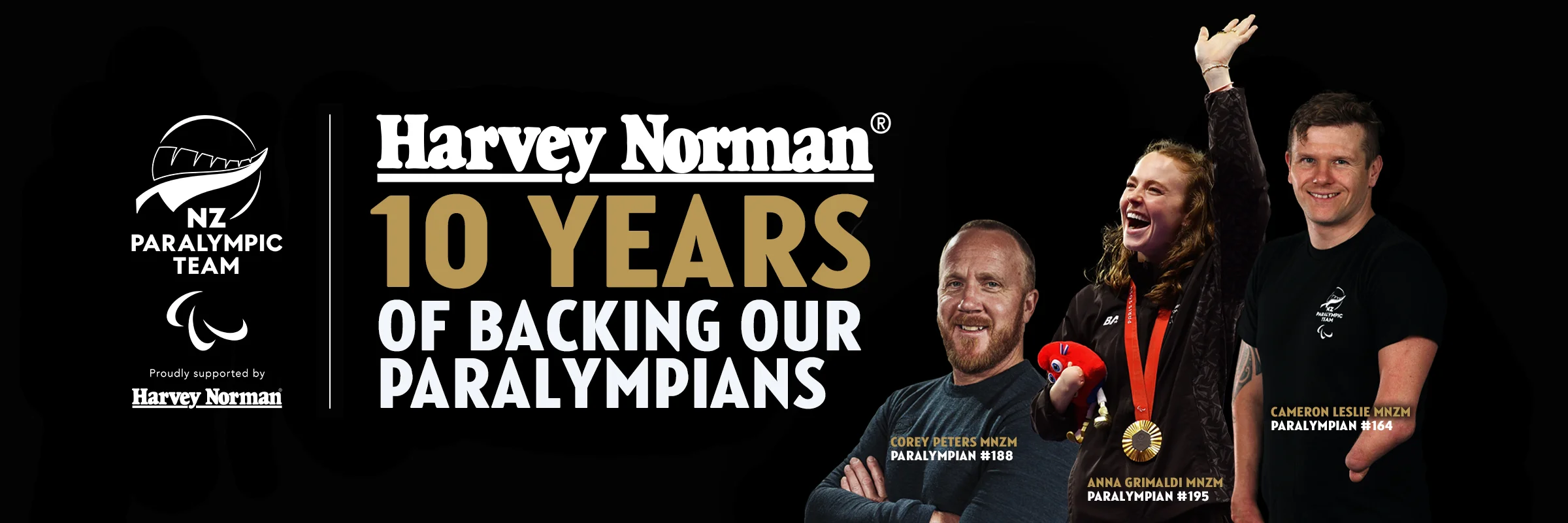 Harvey Norman Proudly supporting the New Zealand Paralympic Team