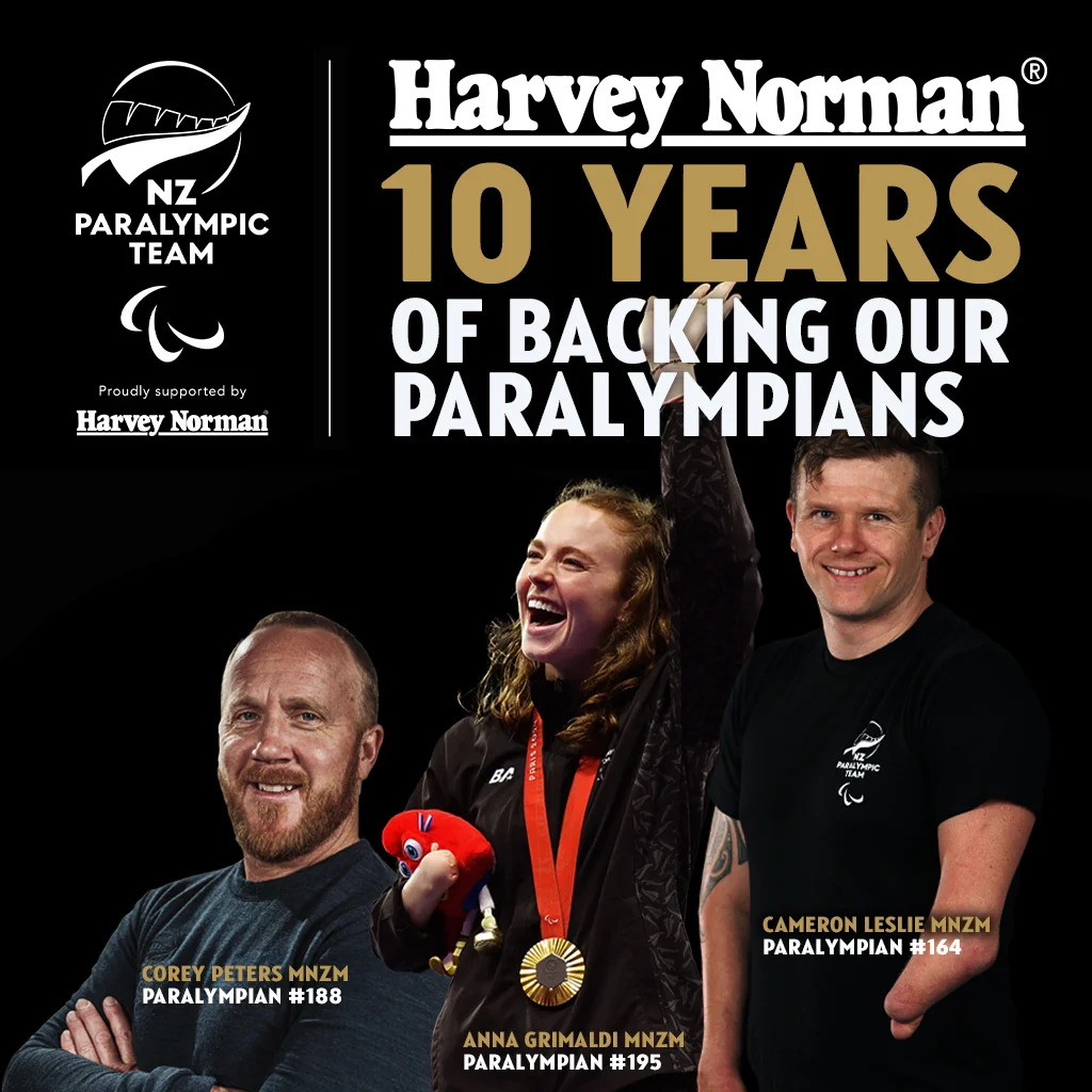 Harvey Norman Proudly supporting the New Zealand Paralympic Team