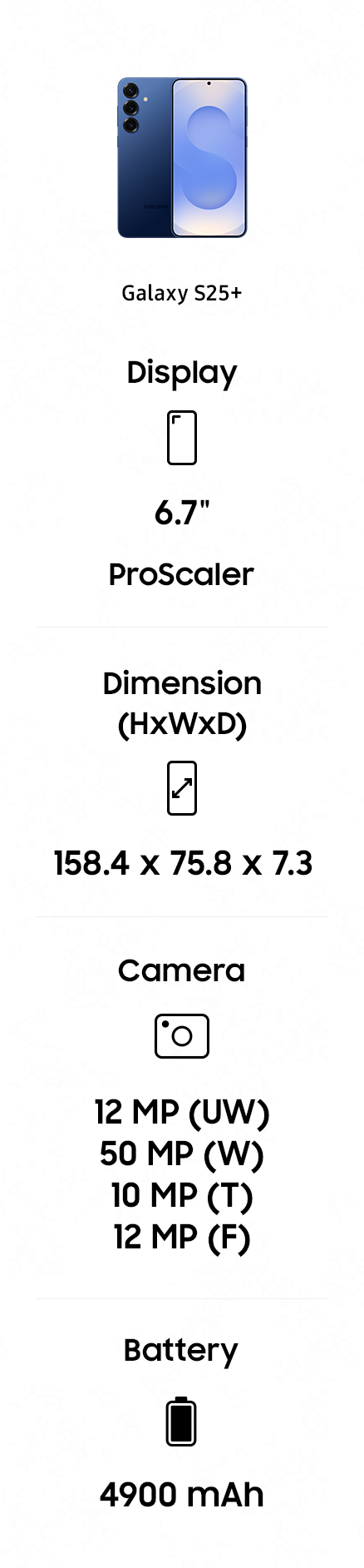 S25 plus specifications